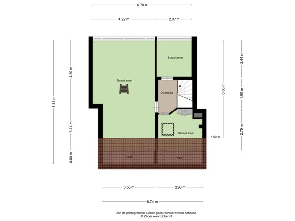 Floorplan - Van Poelgeestlaan 61, 2352 TB Leiderdorp