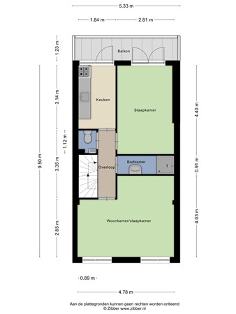Floorplan - Kruisstraat 8a, 2312 BH Leiden
