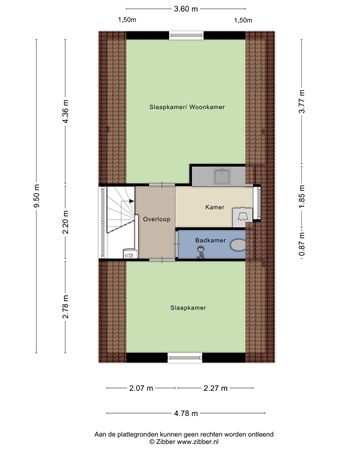 Floorplan - Kruisstraat 8a, 2312 BH Leiden