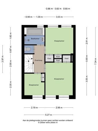 Floorplan - Hubrechtstraat 25, 2351 SC Leiderdorp