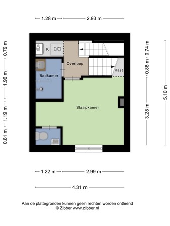 Floorplan - Vestestraat 11, 2312 ST Leiden