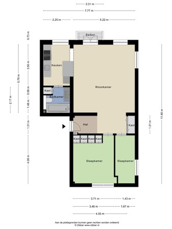 Floorplan - Sarphatistraat 75B, 1018 EX Amsterdam