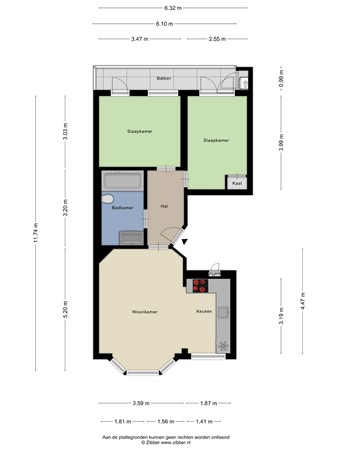 Floorplan - Westlandgracht 105-1, 1058 TS Amsterdam
