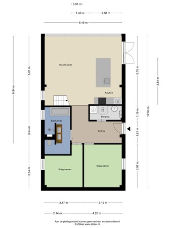 Floorplan - Kievit 12B704, 5111 HD Baarle-Nassau