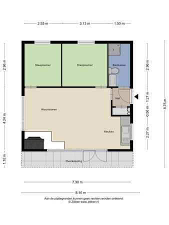 Floorplan - Kievit 12B030, 5111 HD Baarle-Nassau