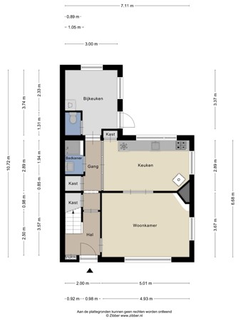 Floorplan - Aalstraat 49, 5126 CR Gilze