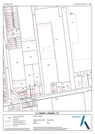 Brochure - Kadastrale kaart - Sappemeer K 805.pdf - Achterdiep Noordzijde, 9611 BT Sappemeer