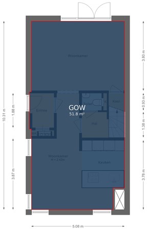 Boskampstraat 25, 5931 GP Tegelen - Begane grond - markings.jpg