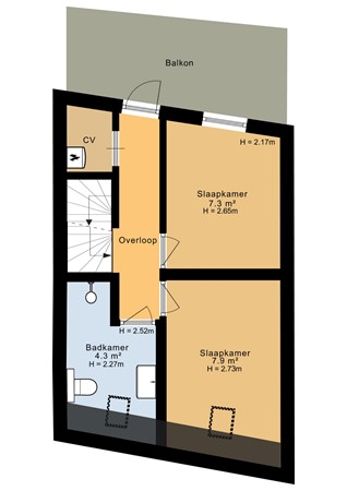 Meeuwerderweg 49, 9724 EN Groningen - Eerste verdieping - 2D.jpg