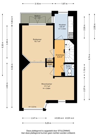 Jan Van Goyenstraat 4A, 9718 NX Groningen - Tweede verdieping - 2D.jpg