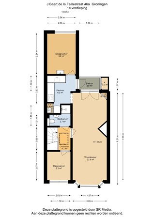 J. Baart de la Faillestraat 46A, 9713 JG Groningen - 1e verdieping - 2D.jpg
