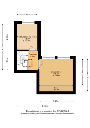 Prinsesseweg 40, 9717 BJ Groningen - Tweede verdieping - 2D.jpg