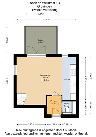Johan de Wittstraat 1-4, 9716 CA Groningen - Tweede verdieping - 2D.jpg