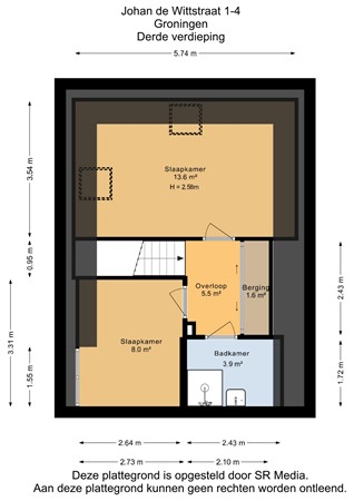 Johan de Wittstraat 1-4, 9716 CA Groningen - Derde verdieping - 2D.jpg