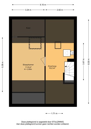 Aquamarijnstraat 12, 9743 RA Groningen - Zolder - 2D.jpg