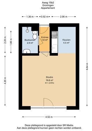 Aweg 15B2, 9718 CV Groningen - Studio - 2D.jpg