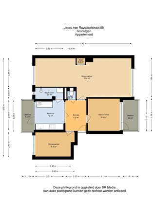 Jacob van Ruysdaelstraat 55, 9718 SC Groningen - Appartement - 2D.jpg