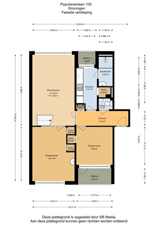 Populierenlaan 105, 9741 HC Groningen - Tweede verdieping - 2D.jpg