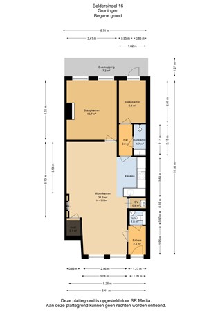 Eeldersingel 16, 9726 AR Groningen - Begane grond - 2D.jpg