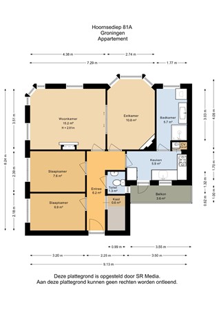 Hoornsediep 81A, 9727 GE Groningen - Appartement - 2D.jpg