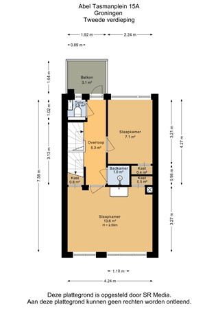 Abel Tasmanplein 15A, 9726 EL Groningen - Tweede verdieping - 2D.jpg