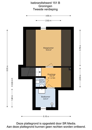Isebrandtsheerd 151B, 9737 LN Groningen - Tweede verdieping - 2D.jpg