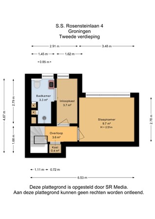 S.S. Rosensteinlaan 4, 9713 AS Groningen - Tweede verdieping - 2D.jpg