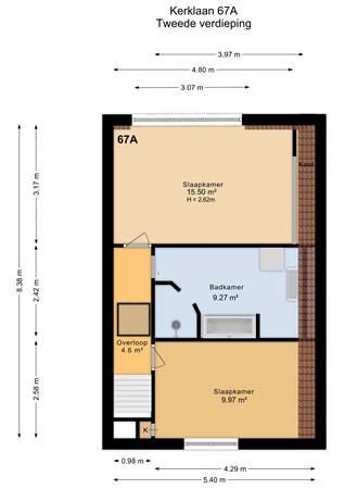 Kerklaan 67A, 9717 HB Groningen - Kerklaan 67A - Tweede verdieping.jpg