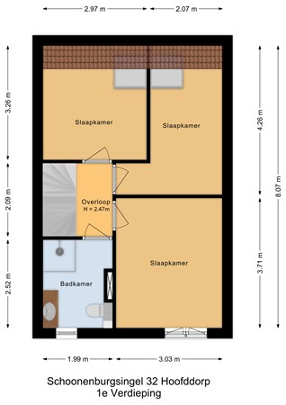 Schoonenburgsingel 32, 2135 GB Hoofddorp - 1e Verdieping - 2D.jpg