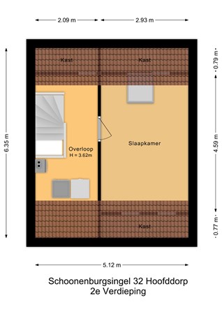 Schoonenburgsingel 32, 2135 GB Hoofddorp - 2e Verdieping - 2D.jpg