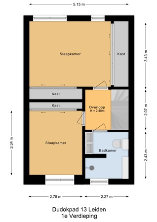 Dudokpad 13, 2321 CW Leiden - 1e Verdieping - 2D.jpg