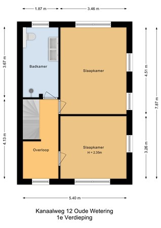 Kanaalweg 12, 2377 BE Oude Wetering - 1e Verdieping - 2D.jpg