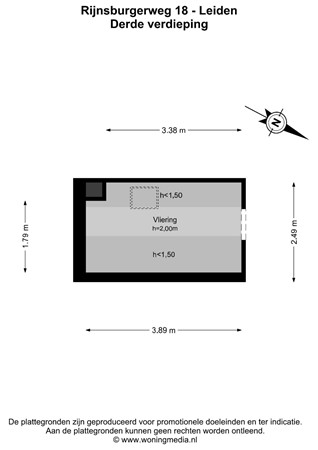 Rijnsburgerweg 18, 2333 AA Leiden - Rijnsburgerweg 18 - Leiden - 3e_verdieping - 2D.jpg
