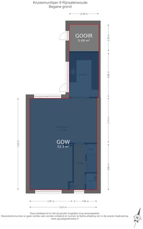 Kruizemuntlaan 9, 2465 BG Rijnsaterwoude - Begane grond - markings.jpg