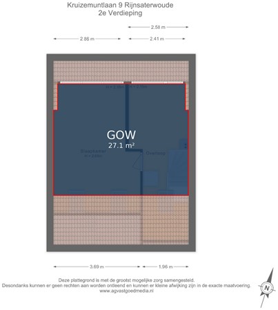 Kruizemuntlaan 9, 2465 BG Rijnsaterwoude - 2e Verdieping - markings.jpg