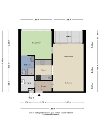 Plattegrond - Lelystraat 2C29, 4827 KB Breda 