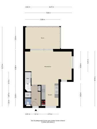 Plattegrond - Dwergotter 13, 5283 NE Boxtel 