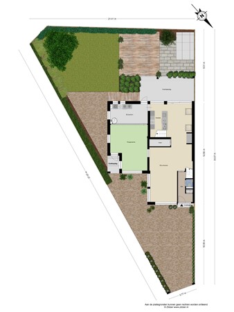 De Wendel 27, 9851 TH Burum - plattegrond met tuin