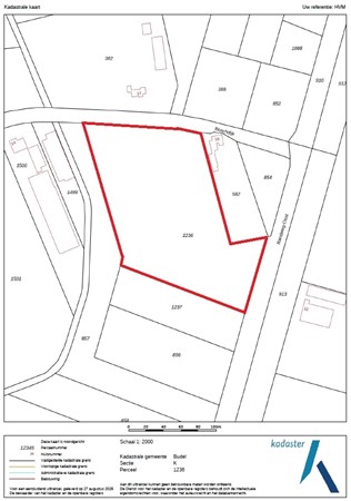 Boschdijk, 6021 AM Budel - Kadastrale kaart