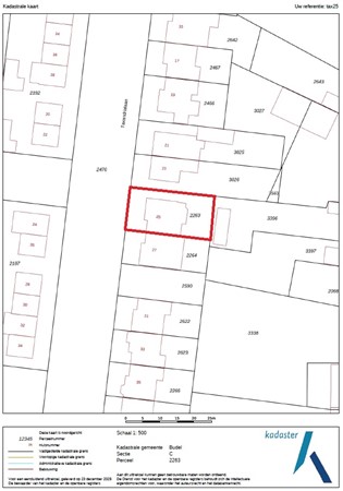 Taxandrialaan 25, 6021 XV Budel - Kadastrale kaart