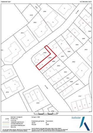 De Wiet 13, 6027 SH Soerendonk - Kadastrale kaart