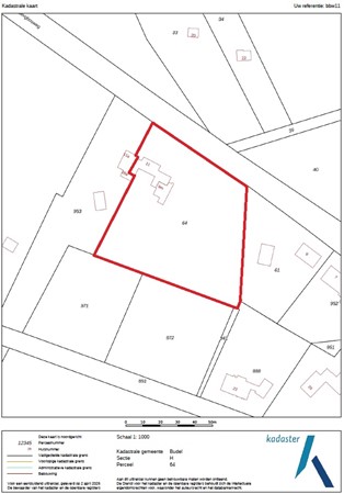 Bergbosweg 11, 6021 SB Budel - Kadastrale kaart
