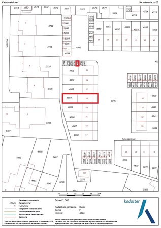 Scheldestraat 25, 6021 ER Budel - Kadastrale kaart