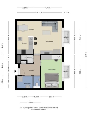 Floorplan - Onderwijsboulevard 622, 5223 DN 's-Hertogenbosch