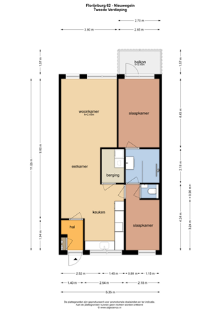 Floorplan - Florijnburg 62, 3437 ST Nieuwegein