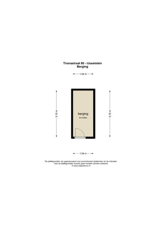 Floorplan - Tiranastraat 80, 3404 CH IJsselstein