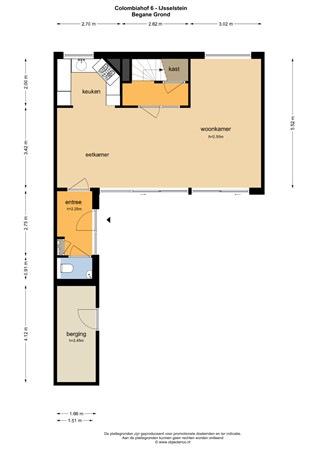 Floorplan - Colombiahof 6, 3404 ZR IJsselstein