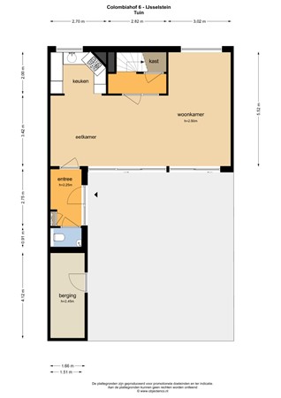 Floorplan - Colombiahof 6, 3404 ZR IJsselstein
