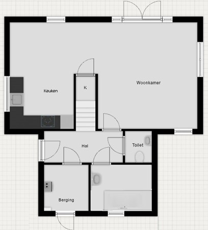 Langezand 45, 8754 HR Makkum - Begane grond tekening. .jpg