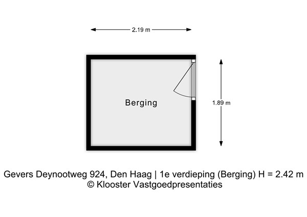 Gevers Deynootweg 924, 2586 BW Den Haag - Gevers Deynootweg 924 - 1e verdieping  (Berging) - 2D.jpg